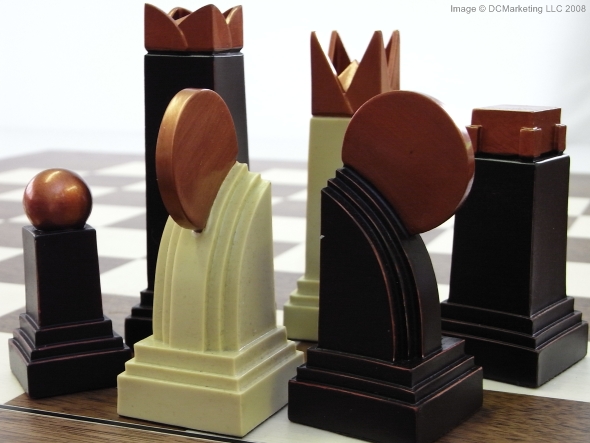 Art Deco Plain Theme Chess Set